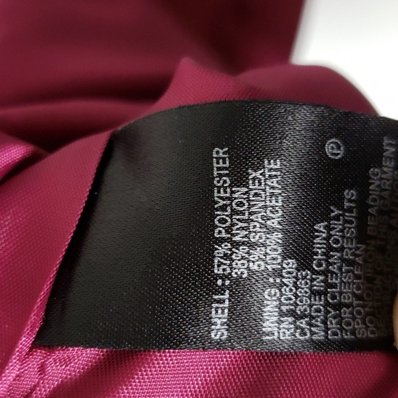 Tahari ASL Berry Red Taffeta Sheath Cocktail Dress Beaded Celeb Style Designer - Picture 5 of 12